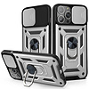 iPhone 12 Mini hoesje - Backcover - Rugged Armor - Camerabescherming - Extra valbescherming - TPU - Zilver