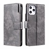 iPhone 12 Mini hoesje - Bookcase - Pasjeshouder - Portemonnee - Luxe - Kunstleer - Grijs