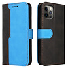 iPhone XS hoesje - Bookcase - Koord - Pasjeshouder - Portemonnee - Tweekleurig - Kunstleer - Zwart/Blauw