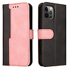 iPhone 11 Pro hoesje - Bookcase - Koord - Pasjeshouder - Portemonnee - Tweekleurig - Kunstleer - Zwart/Roze