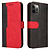 iPhone 12 Pro Max hoesje - Bookcase - Koord - Pasjeshouder - Portemonnee - Tweekleurig - Kunstleer - Zwart/Rood