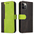 Samsung Galaxy S21 Plus hoesje - Bookcase - Koord - Pasjeshouder - Portemonnee - Tweekleurig - Kunstleer - Zwart/Groen
