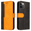 Samsung Galaxy A71 hoesje - Bookcase - Koord - Pasjeshouder - Portemonnee - Tweekleurig - Kunstleer - Zwart/Oranje