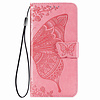 iPhone 7 hoesje - Bookcase - Pasjeshouder - Portemonnee - Vlinderpatroon - Kunstleer - Roze