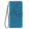 iPhone XR hoesje - Bookcase - Pasjeshouder - Portemonnee - Vlinderpatroon - Kunstleer - Blauw