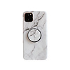 iPhone XS Max hoesje - Backcover - Marmer - Ringhouder - TPU - Wit