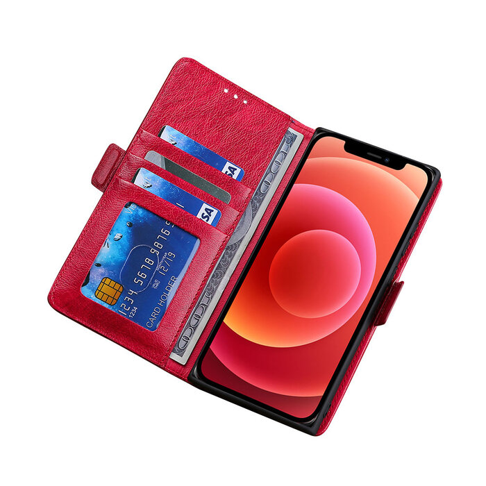 JVS Products iPhone 11 Pro hoesje - Bookcase - Pasjeshouder - Portemonnee - Patroon - Kunstleer - Rood