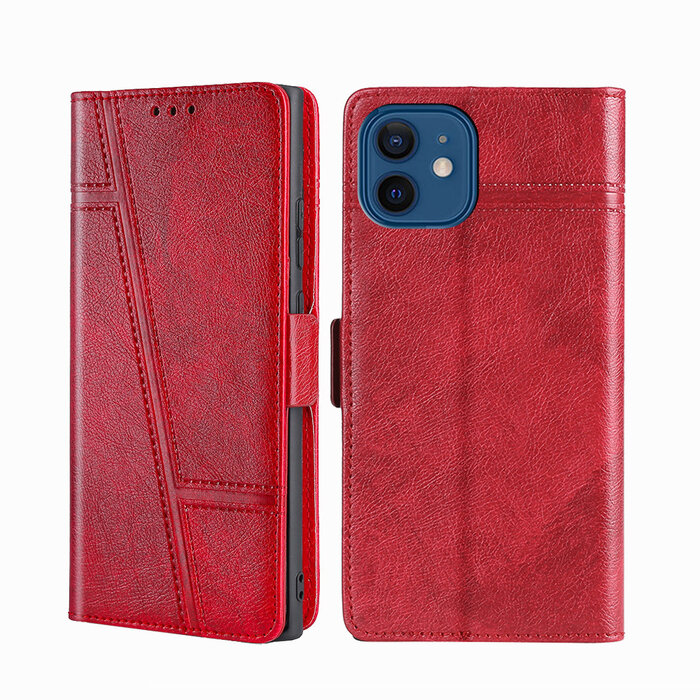 JVS Products Samsung Galaxy S21 hoesje - Bookcase - Pasjeshouder - Portemonnee - Patroon - Kunstleer - Rood