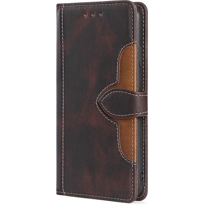 JVS Products Samsung Galaxy A42 hoesje - Bookcase - Pasjeshouder - Portemonnee - Kunstleer - Bruin