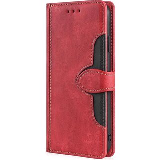 JVS Products Samsung Galaxy A42 hoesje - Bookcase - Pasjeshouder - Portemonnee - Kunstleer - Rood