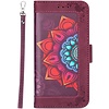 iPhone 13 Pro Max hoesje - Bookcase - Koord - Pasjeshouder - Portemonnee - Mandalapatroon - Kunstleer - Bordeaux Rood