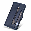 iPhone 13 hoesje - Bookcase - Koord - Pasjeshouder - Portemonnee - Rits - Kunstleer - Blauw