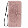 iPhone 13 Pro Max hoesje - Bookcase - Pasjeshouder - Portemonnee - Vlinderpatroon - Kunstleer - Rose Goud