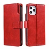 iPhone 13 Pro hoesje - Bookcase - Pasjeshouder - Portemonnee - Luxe - Kunstleer - Rood