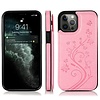 iPhone SE 2022 hoesje - Backcover - Pasjeshouder - Portemonnee - Bloemenprint - Kunstleer - Roze