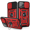 iPhone SE 2022 hoesje - Backcover - Rugged Armor - Camerabescherming - Extra valbescherming - TPU - Rood