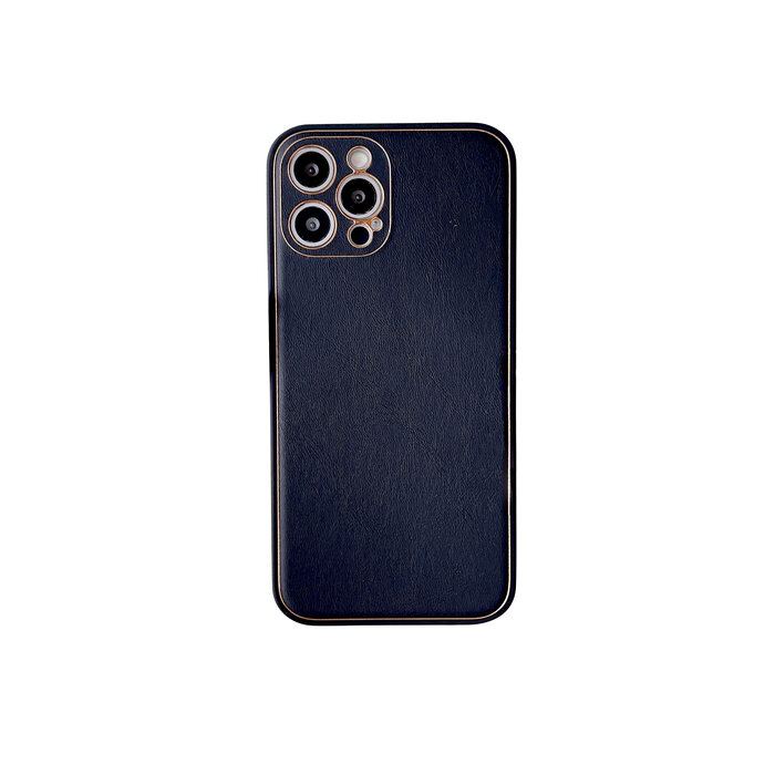JVS Products iPhone 13 Pro hoesje - Backcover - Luxe - Kunstleer - Zwart