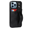 iPhone 12 Pro Max hoesje - Backcover - Pasjeshouder - Portemonnee - Handvat - Kunstleer - Zwart