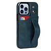 iPhone 13 hoesje - Backcover - Pasjeshouder - Portemonnee - Handvat - Kunstleer - Blauw