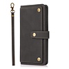 iPhone SE 2020 hoesje - Bookcase - Koord - Pasjeshouder - Portemonnee - Luxe - Kunstleer - Zwart