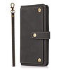 iPhone 12 Pro Max hoesje - Bookcase - Koord - Pasjeshouder - Portemonnee - Luxe - Kunstleer - Zwart