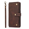 iPhone 13 hoesje - Bookcase - Koord - Pasjeshouder - Portemonnee - Luxe - Kunstleer - Bruin