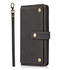 iPhone 13 Pro hoesje - Bookcase - Koord - Pasjeshouder - Portemonnee - Luxe - Kunstleer - Zwart