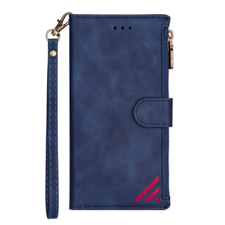 JVS Products Samsung Galaxy S22 Plus hoesje - Bookcase - Patroon - Pasjeshouder - Portemonnee - Kunstleer - Blauw