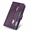 Samsung Galaxy S22 hoesje - Bookcase - Koord - Pasjeshouder - Portemonnee - Rits - Kunstleer - Paars