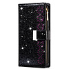 Samsung Galaxy S22 hoesje - Bookcase - Koord - Pasjeshouder - Portemonnee - Glitter - Bloemenpatroon - Kunstleer - Zwart