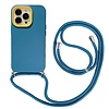 iPhone 11 hoesje - Backcover - Koord - Extra valbescherming - TPU - Donkerblauw