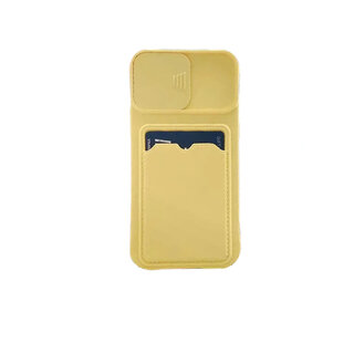 JVS Products iPhone 12 Mini hoesje - Backcover - Pasjeshouder - Portemonnee - Camerabescherming - TPU - Geel