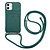 iPhone SE 2020 hoesje - Backcover - Koord - Pasjeshouder - Portemonnee - TPU - Donkergroen