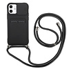 iPhone SE 2020 hoesje - Backcover - Koord - Pasjeshouder - Portemonnee - TPU - Zwart