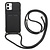 iPhone SE 2020 hoesje - Backcover - Koord - Pasjeshouder - Portemonnee - TPU - Zwart