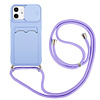 iPhone 8 hoesje - Backcover - Koord - Pasjeshouder - Portemonnee - TPU - Paars