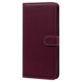 JVS Products iPhone 13 hoesje - Bookcase - Koord - Pasjeshouder - Portemonnee - Camerabescherming - Kunstleer - Bordeaux Rood