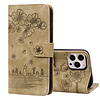 iPhone 12 Pro Max hoesje - Bookcase - Koord - Pasjeshouder - Portemonnee - Camerabescherming - Bloemenpatroon - Kunstleer - Bruin