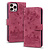 Samsung Galaxy A12 hoesje - Bookcase - Koord - Pasjeshouder - Portemonnee - Camerabescherming - Bloemenpatroon - Kunstleer - Bordeaux Rood