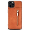 iPhone 11 Pro Max hoesje - Backcover - Pasjeshouder - Portemonnee - Rits - Kunstleer - Bruin