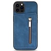 iPhone 11 Pro Max hoesje - Backcover - Pasjeshouder - Portemonnee - Rits - Kunstleer - Blauw