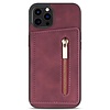 Samsung Galaxy A71 hoesje - Backcover - Pasjeshouder - Portemonnee - Rits - Kunstleer - Bordeaux Rood