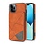iPhone 13 Mini hoesje - Backcover - Pasjeshouder - Portemonnee - Camerabescherming - Stijlvol patroon - TPU - Oranje
