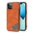 Samsung Galaxy A12 hoesje - Backcover - Pasjeshouder - Portemonnee - Camerabescherming - Stijlvol patroon - TPU - Oranje