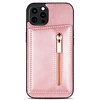 iPhone XS Max hoesje - Backcover - Pasjeshouder - Portemonnee - Rits - Kunstleer - Roze