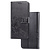iPhone 14 hoesje - Bookcase - Pasjeshouder - Portemonnee - Bloemenprint - Kunstleer - Zwart