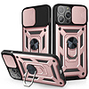 iPhone 14 Pro hoesje - Backcover - Rugged Armor - Camerabescherming - Extra valbescherming - TPU - Rose Goud