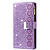 iPhone 14 Pro hoesje - Bookcase - Koord - Pasjeshouder - Portemonnee - Glitter - Bloemenpatroon - Kunstleer - Paars