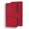 iPhone 14 Pro hoesje - Bookcase - Pasjeshouder - Portemonnee - Mandalapatroon - Kunstleer - Rood