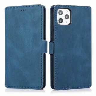 JVS Products iPhone 14 Plus hoesje - Bookcase - Pasjeshouder - Portemonnee - Kunstleer - Blauw